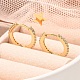 Серьги-кольца из латуни с микропаве из кубического циркония EJEW-H143-15G-01-1