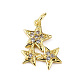 Латунные микропаве прозрачные подвески с фианитом KK-WH0035-76-1