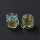 Ручной золотой фольги стеклянные бусины Lampwork X1-LAMP-G158-02D-3