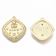 Латунные микропаве прозрачные подвески с фианитом KK-R126-018-NF
