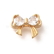 Латунные микро проложить кубического циркония бусы KK-C085-09G