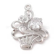 Подвески из прозрачного стекла с инкрустацией из латуни KK-S388-30P