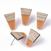 Серьги-гвоздики из смолы и кедра MAK-N032-001A-C01