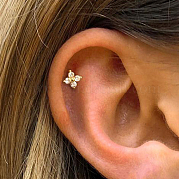 S925 серьги-гвоздики из стерлингового серебра с клевером KD5914-1