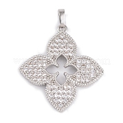 Подвески из латуни и прозрачного циркония с покрытием стойки KK-S374-01P