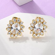Серьги-гвоздики из циркония EJEW-C139-04G