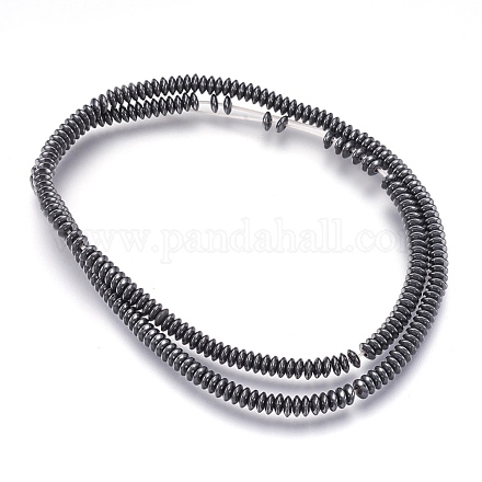 Немагнитные синтетический гематит бисер пряди G-I208-03-A-4x1mm-1