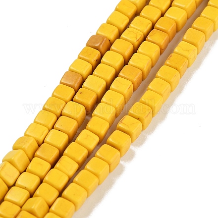 Синтетических нитей бирюзовые бусы TURQ-G108-4x4mm-06-1