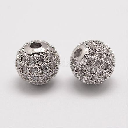 Латунные микро проложить кубического циркония бусы ZIRC-E110-05P-1