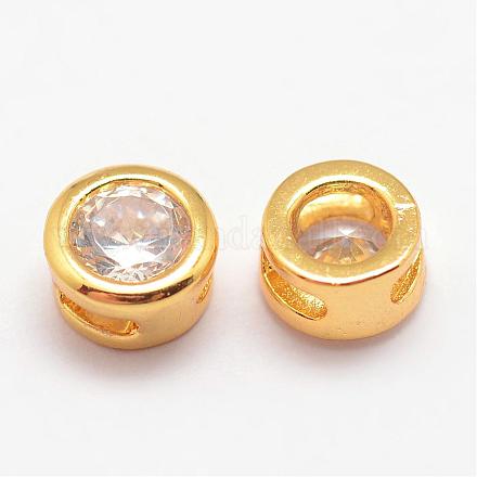 Латунные микро проложить кубического циркония бусы ZIRC-P017-09G-NR-1