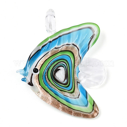 Ручной золотой песок Lampwork большие кулоны LAMP-T023-06E-1