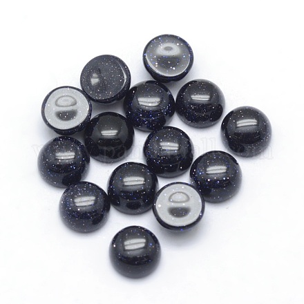 Синтетические голубые голдстоуновские кабошоны X-G-P393-R22-6mm-1