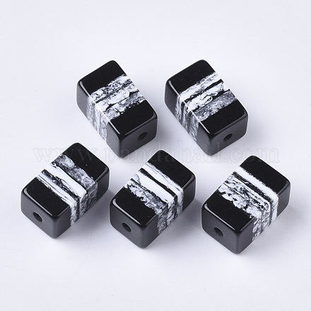 Полосатые бусины из смолы X-RESI-T039-022-1