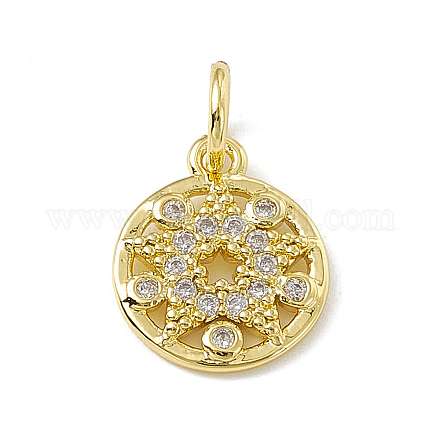 Латунные микропаве прозрачные кубические циркониевые подвески ZIRC-F132-28G-1