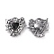 Rack Plating Alloy Glass Pendants, Cadmium Free & Lead Free & Nickle Free, Gunmetal Tone Spider Web & Heart Charms, Black, 16x15.5x3.5mm, Hole: 2.5x2mm