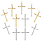 arricraft 20 Pcs Cross Pendants, Silver Gold Religion Alloy Cross Pendant for Necklace Bracelet Jewelry Making DIY Crafting