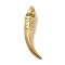 PVD Vacuum Plating 304 Stainless Steel Pendants, Scabbard/Tusk Shape Charm, Golden, 32x6x5.5mm, Hole: 3x5mm