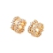 Brass Micro Pave Clear Cubic Zirconia Beads, Nickel Free, Large Hole Beads, Flat Round, Golden, 10x7mm, Hole: 7mm