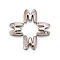 Letter Slider Beads for Watch Band Bracelet Making, Platinum Plated Alloy Crystal Rhinestone Slide Charms, Cadmium Free & Nickel Free & Lead Free, Letter.M, 11~13x9~11.5x4~5mm, Hole: 7.5~8x1mm