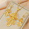 Brass Pendant Necklaces & Earrings Sets, Golden, Jellyfish, 58x17mm & 450mm