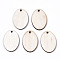 Unfinished Natural Poplar Wood Pendants, Laser Cut Wood Shapes, Undyed, Oval, Antique White, 24.5x16.5x1.5mm, Hole: 1.6mm