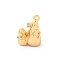 Brass Rhinestone Crystal Pendants, Cadmium Free & Nickel Free & Lead Free, Bamboo Shoots Charm, Real 18K Gold Plated, 14.5x10x5.5mm, Hole: 1.2mm