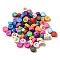 Handmade Polymer Clay Beads, Round with Letter, Mixed Color, 10x4mm, Hole: 1.6mm