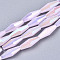 Electroplate Glass Beads Strands, AB Color Plated, Imitation Jade Glass, Faceted Bicone, Pearl Pink, 12x4mm, Hole: 0.8mm, about 59~60pcs/strand, 27.56 inch(70cm)