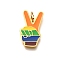 Pride 304 Stainless Steel Enamel Pendants, Rainbow Color, with Jump Ring, Yeah Gesture, 20x12x1.5mm, Hole: 3.5mm