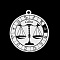 Non-Tarnish 201 Stainless Steel Pendants, Laser Engraved Pattern, Flat Round with Constellation, Libra, 33x30x1mm, Hole: 2mm