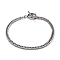 Tarnish Resistant 304 Stainless Steel Diamond Cut Chunky Curb Chains, Cuban Link Chains Bracelets, with Toggle Clasps, Stainless Steel Color, 7-1/4 inch(18.5cm), 3.5mm