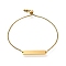 304 Stainless Steel Box Chain Slider Bracelets, Blank Oval Rectangle Link Bracelets for Women, Golden, 10-1/4 inch(26.1cm)