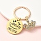 Alloy Rhinestone & 304 Stainless Steel Keychain, with Alloy Findings, Golden, 6.2cm