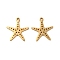 201 Stainless Steel Pendants, Starfish Charm, Golden, 17x15x1mm, Hole: 1.4mm