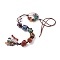 Chakra Natural Mixed Gemstone Woven Pendant Decorations, with Brass Linking Rings & Faux Suede Cord, Tree of Life, 585mm