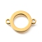 304 Stainless Steel Ring Links Connector Charms, Manual Polishing, Ion Plating(IP), Golden, 17x12x1.5mm, Hole: 1.5mm