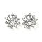 Brass Micro Pave Clear Cubic Zirconia Bead Caps, Cadmium Free & Nickel Free & Lead Free, Platinum, 10x9x4.5mm, Hole: 1.6mm