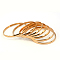 201 Stainless Steel Bangle Sets, Golden, 68mm, 5.2mm, about 7pcs/set