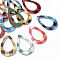 PU Leather Big Pendants, with Tartan Pattern, Teardrop, Mixed Color, 60x40x2mm, Hole: 1.5mm