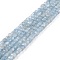 Natural Aquamarine Beads Strands, Faceted, Cube, 3x3x3mm, Hole: 0.8mm, about 126pcs/strand, 15.51 inch(39.4cm)
