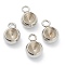 Tarnish Resistant 202 Stainless Steel Pendant Rhinestone Settings, for Pointed Back Rivoli Rhinestone, Half Round, Stainless Steel Color, 11.5x8x5mm, Hole: 2.5mm, Fit for 5.5mm Rhinestone