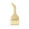 Rack Plating Brass & Cubic Zirconia Pendants, Cadmium Free & Lead Free, Long-Lasting Plated, Brush, with Jump Ring, Real 18K Gold Plated, 18x8x2mm, Hole: 5mm