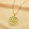 201 Stainless Steel Tetragrammaton Solomon Kabbalah Pendant Necklaces, with Polymer Clay Rhinestones, Real 18K Gold Plated, 17.80 inch(45.2cm)