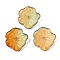 Transparent Glass Beads, Lotus Leaf, Baking Paint, Sandy Brown, 20x19.5x4.5~5mm, Hole: 1.2mm