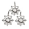 Natural Quartz Crystal Rock Crystal Spider Web Pendants, Rack Plating Antique Silver Plated Brass Halloween Net Charms, Cadmium Free & Lead Free, 44.5x37.5x7mm, Hole: 7.5x5mm