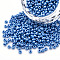 8/0 Czech Opaque Glass Seed Beads, Lustered, Round, Dodger Blue, 3x2mm, Hole: 1mm, about 500g/bag