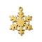 5Pcs Christmas 201 Stainless Steel Pendants, Laser Cut, Real 18K Gold Plated, Snowflake, 17x13x1mm, Hole: 1.2mm