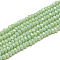 Electroplate Opaque Solid Color Glass Beads Strands, Faceted, Rondelle, Light Green, 2.5x1.5mm, Hole: 0.8mm, about 140~150pcs/strand, 28~29cm