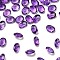 Faceted Natural Amethyst Cabochons, Pointed Back, Oval Shape, 4x3x2mm