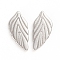 Tarnish Resistant 304 Stainless Steel Cabochons, Leaf, Stainless Steel Color, 16.5x8x1.5mm